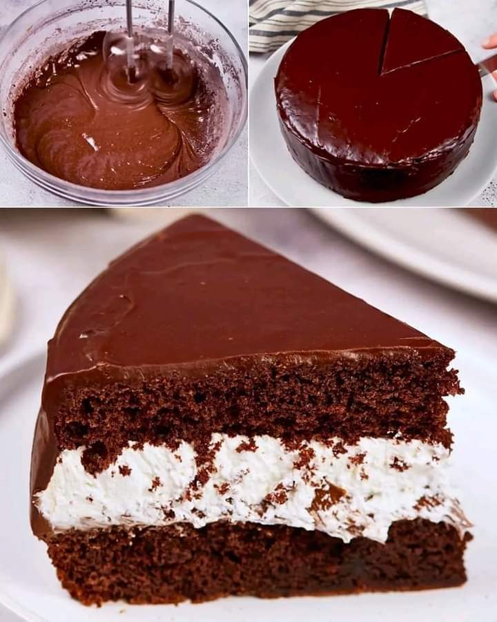 CHOCOLATE CAKE WITH WHITE CHOCOLATE CREAM