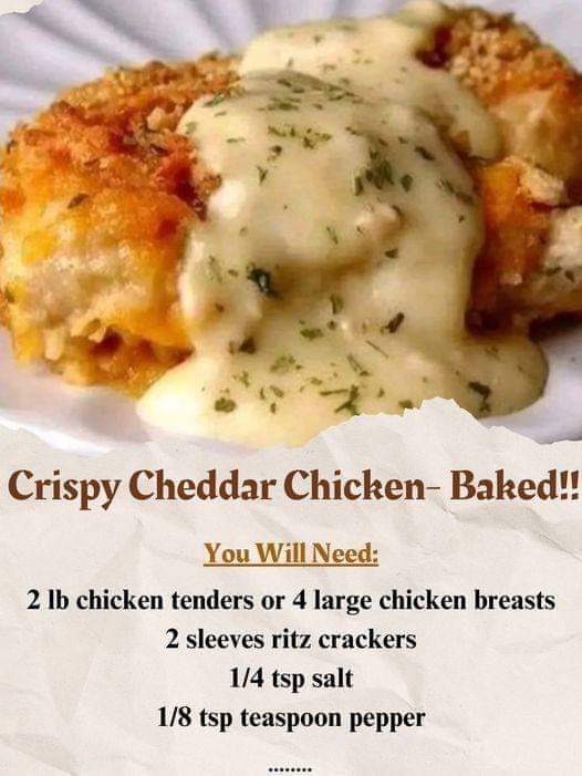 Crispy Cheddar Chicken- Baked!!