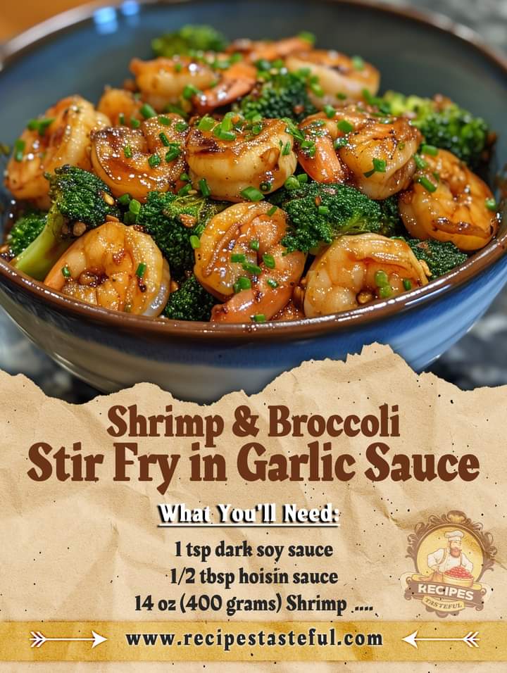 Shrimp and Broccoli Stir Fry in Garlic Sauce