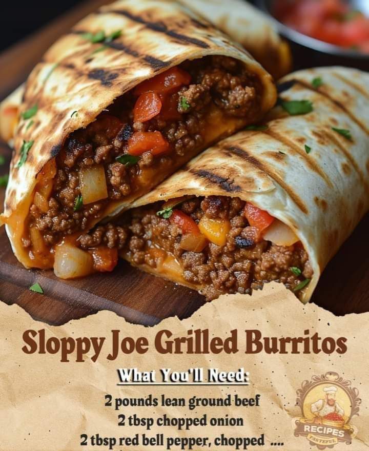 Sloppy Joe Grilled Burritos
