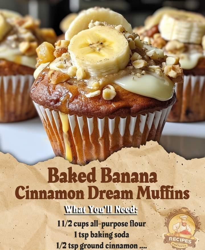 baked Banana Cinnamon Dream Muffins